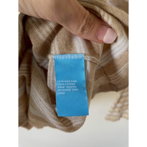 J. McLaughlin Striped Lightweight Sweater Tan White Size Small - Picture 5 of 6